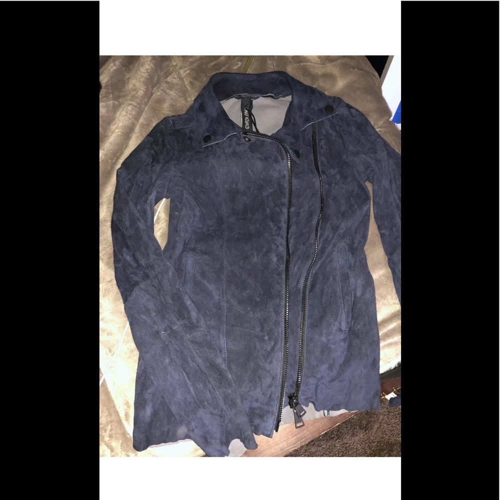 Suede leather jacket giorgio Brato navy